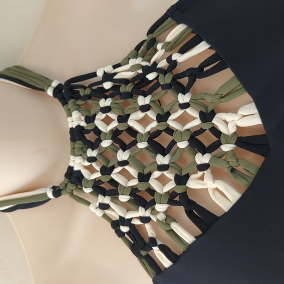 California Sunshine Ladies Macrame Halter Swim Top - Picture 2 of 13